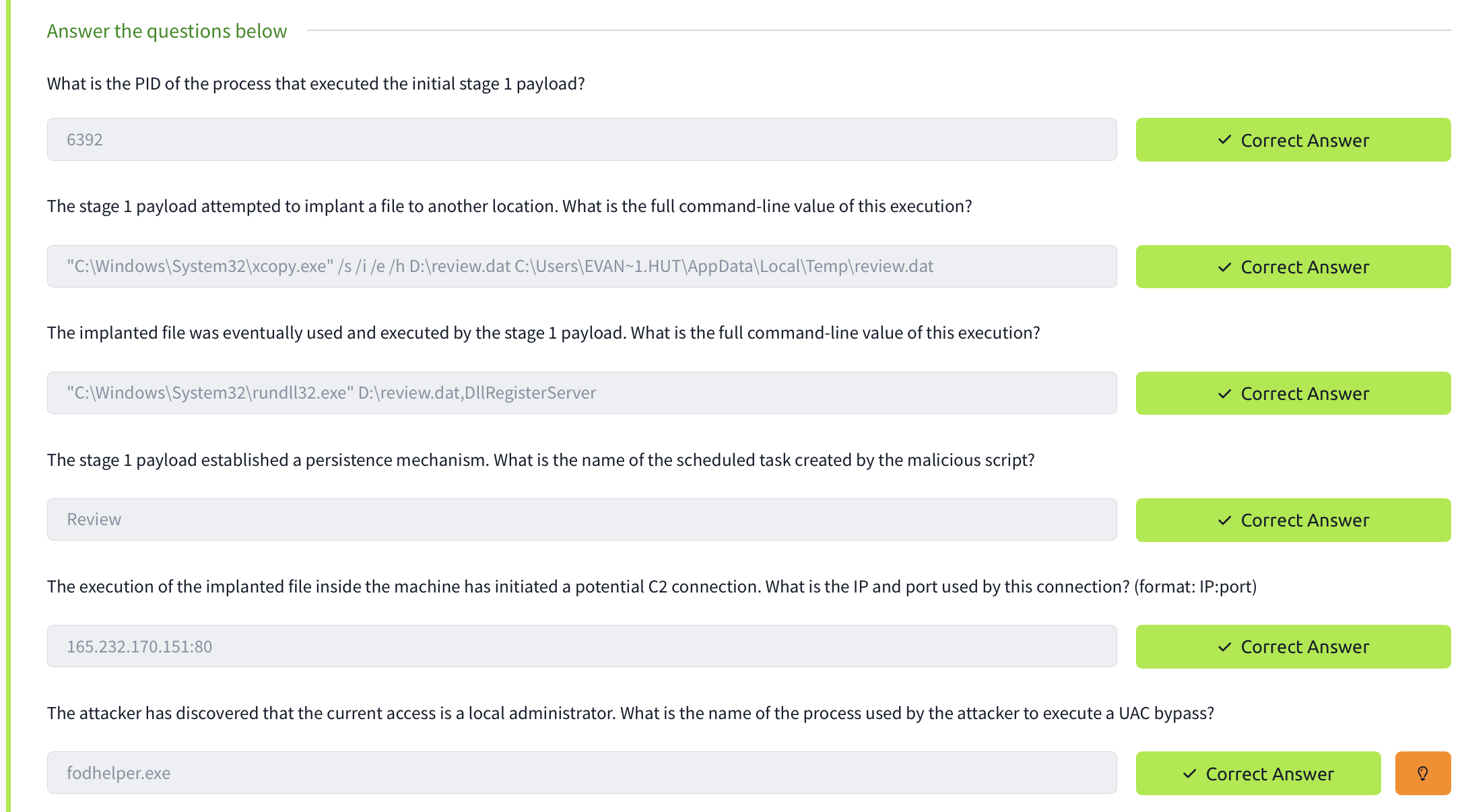 Boogeyman Part 3 SIEM investigation showing privilege escalation and credential dumping